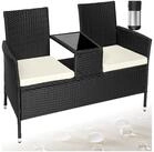 tectake Rattanstuhl Rattan Gartensitzbank (Set, 1 St), Abnehmbare Sitzpolster