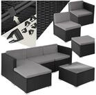 tectake Loungeset Rattan Sitzgruppe mit Sicherheitsglasplatte, f&uuml;r 3 bis 4 Personen,