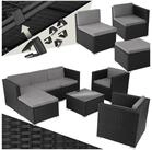 tectake Loungeset Rattan Sitzgruppe mit Sicherheitsglasplatte, f&uuml;r 5 bis 6 Personen,