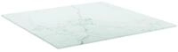 vidaXL Tischplatte, Wei&szlig; 50x50 cm 6 mm Hartglas in Marmoroptik