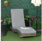 Outsunny Gartenliege Gartenliege mit Kissen, Polyrattan Sonnenliege, 1 St.,