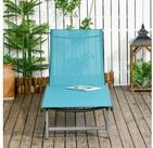 Outsunny Gartenliege Relaxliege mit verstellbarer R&uuml;ckenlehne, Gartenliege f&uuml;r