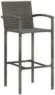 vidaXL Barhocker, Sitzhocker 2 Stk. Grau Poly Rattan