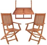 Casaria Balkonset, (3-tlg), 2 Personen Holz FSC&reg;-zertifiziert Wetterfest Akazie