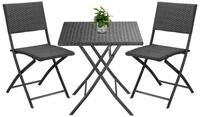 Casaria Balkonset Rom, Polyrattan 3 tlg. Klappbar Platzsparend 2 Personen...