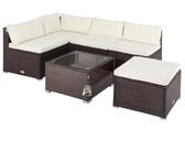 Casaria Gartenlounge-Set Perth, (16-tlg), Gartenm&ouml;bel 7cm Auflagen Sitzkissen