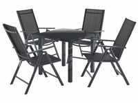 Juskys Milano Aluminium Gartengarnitur mit Tisch und 4 Stühlen...