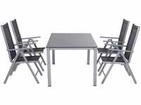 Siena Garden Gartenmöbelset 4-Sitzer 4 Stühle,Tisch Metall silber