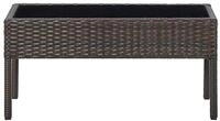 vidaXL Gartentisch, Outdoor Tisch Braun 75x40x37 cm Poly Rattan