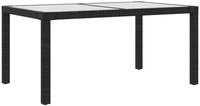 vidaXL Gartentisch, Outdoor Tisch 150x90x75 cm Geh&auml;rtetes Glas Poly Rattan...