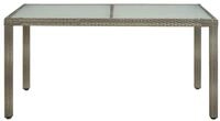 vidaXL Gartentisch, Outdoor Tisch 150x90x75 cm Hartglas und Poly Rattan Grau