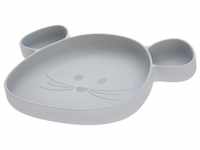 Lässig Lässig Silikonteller mit Saugfuß Little Chums Mouse grau