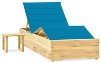 vidaXL Gartenliege vidaXL Garten-Sonnenliege mit Tisch und Auflage Kiefer