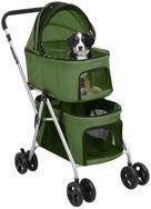 vidaXL Fahrradhundeanh&auml;nger, Hundewagen f&uuml;r 2 Hunde Faltbar Gr&uuml;n 83x48x97 cm
