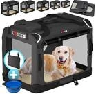 Cadoca Tiertransportbox, faltbar S 50x34x36cm Hundebox Hundetransportbox Anthrazit