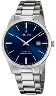 Festina Quarzuhr Herrenuhr Blau, Edelstahlband, 39,3 mm, F20511/3, elegantes Design,