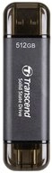 Transcend External SSD, ESD310C, USB 10Gbps, Type C/A, Black TS512GESD310C...