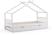 VitaliSpa&reg; Hausbett Design, Wei&szlig;, 90x200 cm mit G&auml;stebett (1-tlg)