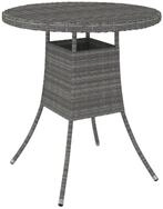 vidaXL Gartentisch Gartentisch Grau 70x70x73 cm Poly Rattan (1-St)