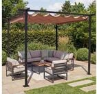 MCW Pergola MCW-C42-3x3, BxTxH: 300x300x232 cm, mit Schiebedach, Wasserablauf&ouml;sen
