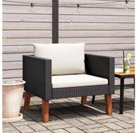 vidaXL Gartenlounge-Set vidaXL 1-Sitzer-Gartensofa mit Auflagen Poly Rattan...
