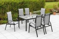 MERXX Garten-Essgruppe Marini, (7-tlg), 6 Klappsessel mit Tisch
