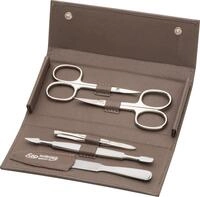ERBE Manik&uuml;re-Etui Wickel-Lederetui mit Druckknopf, 5 tlg., best&uuml;ckt mit...