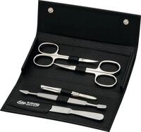 ERBE Manik&uuml;re-Etui Wickel-Lederetui mit Druckknopf, 5 tlg., best&uuml;ckt mit...