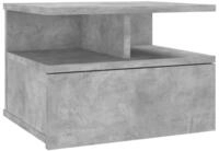 vidaXL Nachtkommode, H&auml;ngender Nachttisch Betongrau 40x31x27 cm Holzwerkstoff