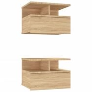 vidaXL Nachtkommode, Nachttische 2Stk. H&auml;ngend Sonoma-Eiche 40x31x27cm...