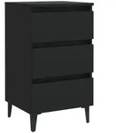 vidaXL Nachtkommode, Nachttisch mit Metallbeinen Schwarz 40x35x69 cm