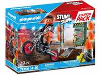 Playmobil® Konstruktions-Spielset Starter Pack Stuntshow Motorrad mit Feuerwand
