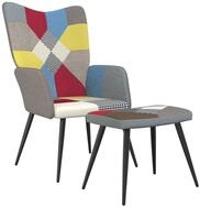 vidaXL Relaxsessel, Sessel mit Hocker Patchwork Stoff
