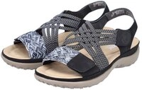 Rieker Riemchensandale, Sommerschuh, Sandalette, Keilabsatz, mit geflochtener...