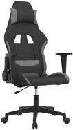 vidaXL Gaming-Stuhl Gaming-Stuhl mit Massagefunktion Schwarz und Hellgrau Stoff...