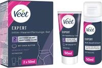Veet Enthaarungscreme EXPERT Intim-Haarentfernungs-Set Creme + Multi-Benefit Schaum,