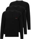 Longsleeve HUGO "Longsleeve 3er Pack", Herren, Gr. M, schwarz, Obermaterial: 100%