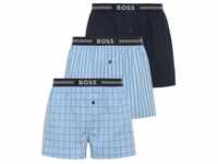 BOSS Boxershorts 3P Woven Boxer (Packung, 3-St., 3er Pack) mit Eingriff mit Knopf,
