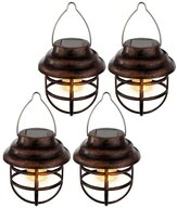 etc-shop LED Solarleuchte, LED-Leuchtmittel fest verbaut, 4er Set LED Solar Pendel