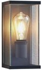 Lindby Au&szlig;en-Wandleuchte Susanne, Glas Schwarz IP44, 1 x 15 W