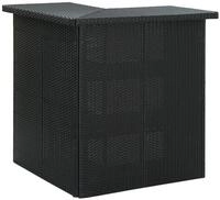 vidaXL Esstisch, Eck-Bartisch Schwarz 100x50x105 cm Poly Rattan