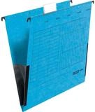 Falken Hefter H&auml;ngetasche UniReg Kraftkarton 230g/qm mit Leinenfr&ouml;schen blau...