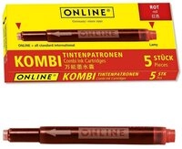 Online Pen ONLINE Tintenpatronen Rot Universal - 5 St&uuml;ck Tintenpatrone