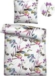 Biberna Bettw&auml;sche Biberna Seersucker Bettw&auml;sche Blumen Gr&ouml;&szlig;e 135x200/80x80...