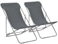 vidaXL Beach Folding Chairs grey vidaXL Beach Folding Chairs grey