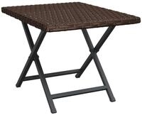 vidaXL Gartentisch, Klapptisch Braun 45x35x32 cm Poly Rattan
