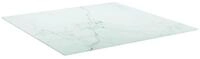 vidaXL Tischplatte, Wei&szlig; 80x80 cm 6 mm Hartglas in Marmoroptik