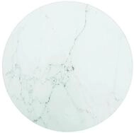 vidaXL Tischplatte, Tischplatte Wei&szlig; &Oslash;30x0,8 cm Hartglas in Marmoroptik