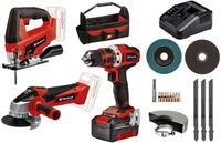Einhell Elektrowerkzeug-Set TE-TK 18/3 Li Kit (JS+CD+AG), Set, 13-tlg.,