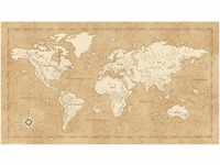Komar Vliestapete Vintage World Map, 500x280 cm (Breite x Höhe)